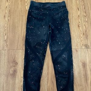 Sweaty Betty XS Leggings- Black with Paint Splatter